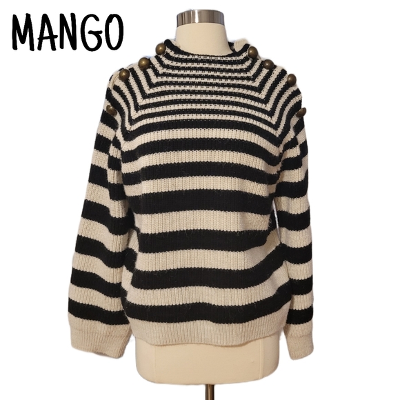 Mango Sweaters - MANGO Striped Button Sweater